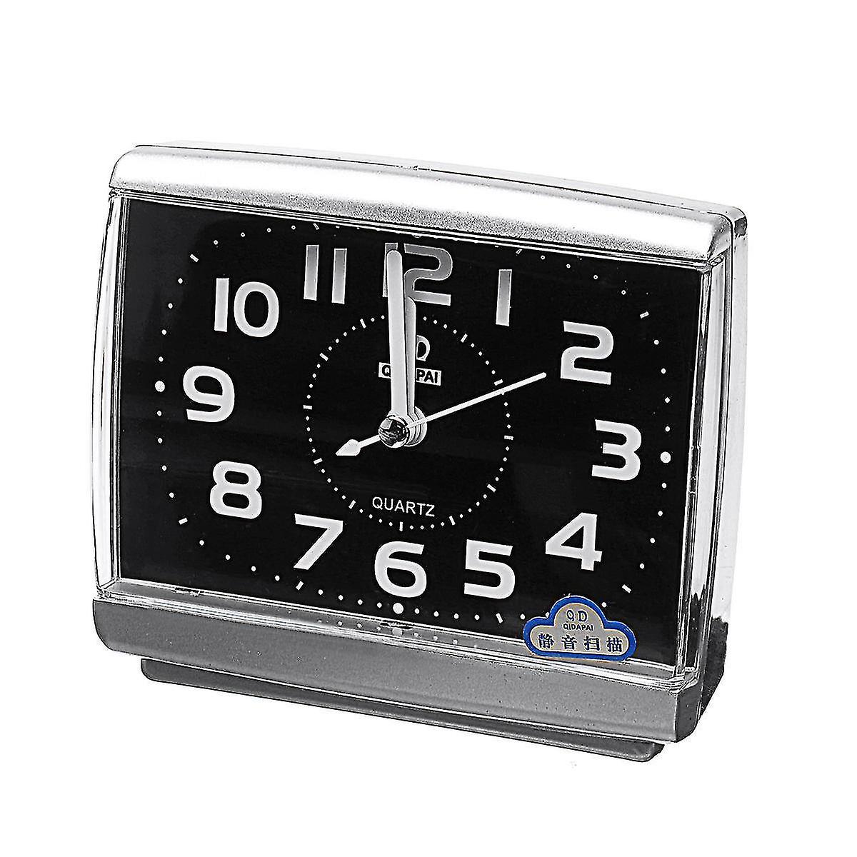 Alarm Clocks Silent Alarm Clock Quartz Movement Battery Alarm Clock Home Desk Table Black