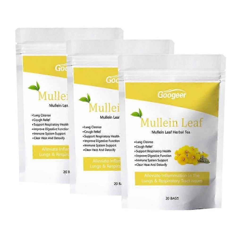 Mulleinbladteposer Urtelunge, 60/40/20 poser Rensende pust Hostelindrende te, 20 poser/pakke