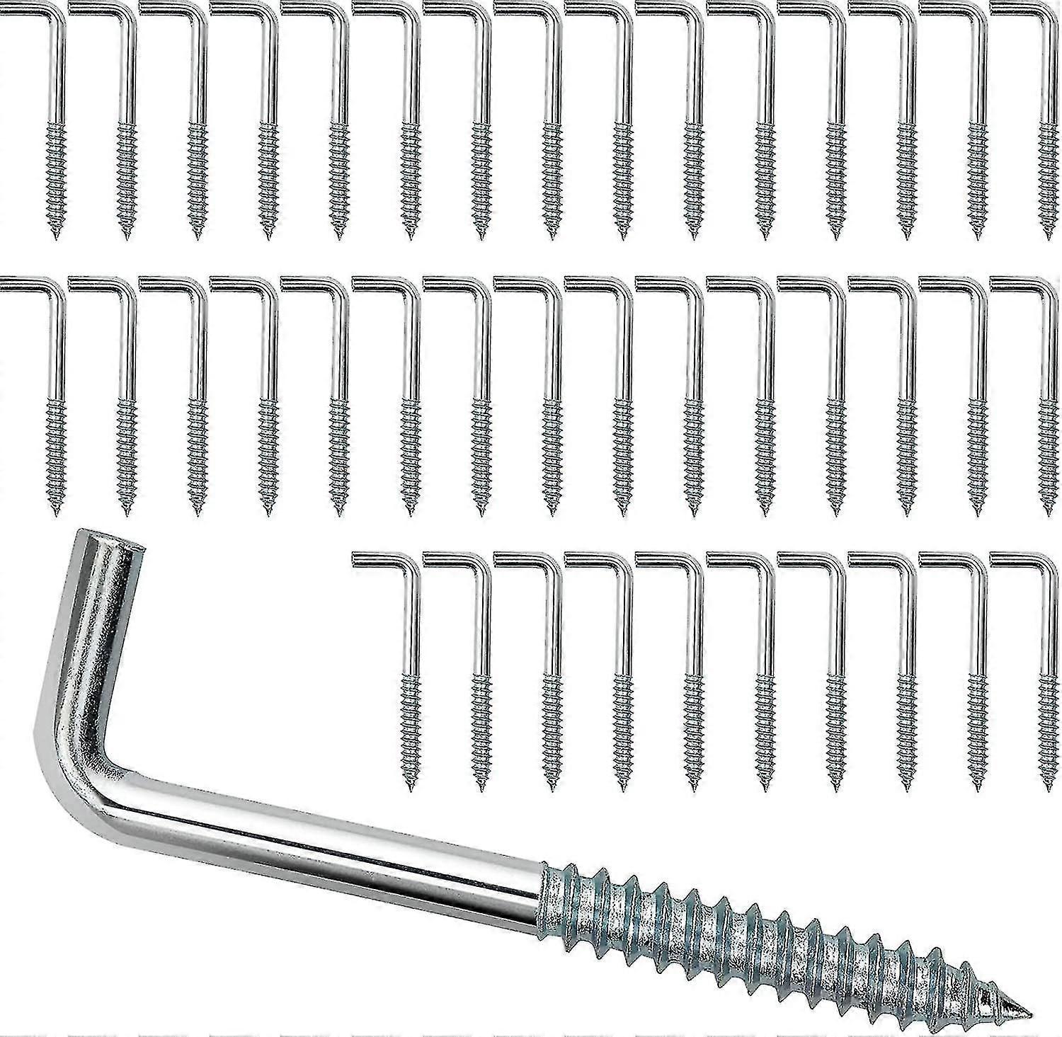 40 Pcs L-hook Screws Square Hook Screws