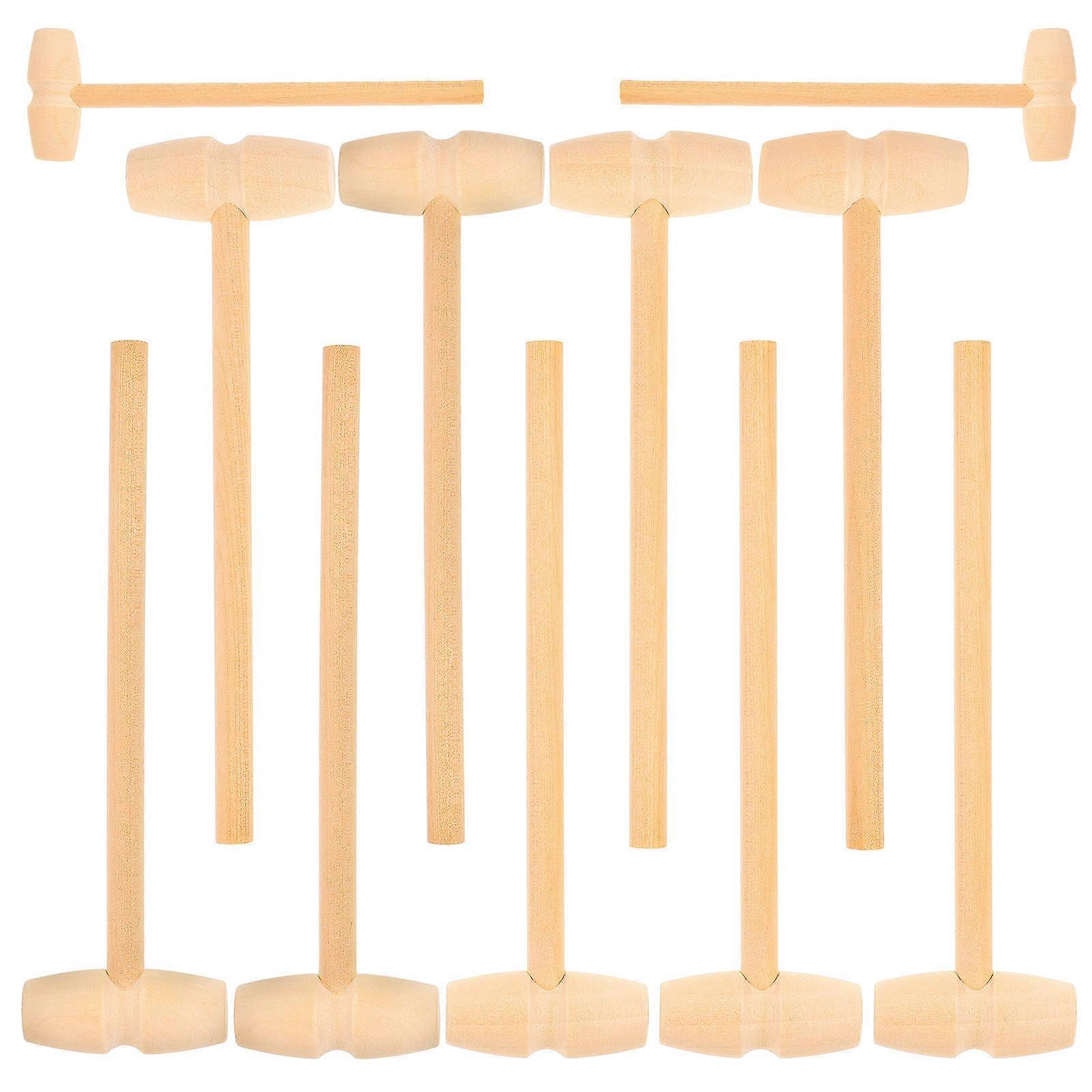 Childrens Wood Mallet Toy Mini Hammer 36Pcs Chocolate Solid Wood Set