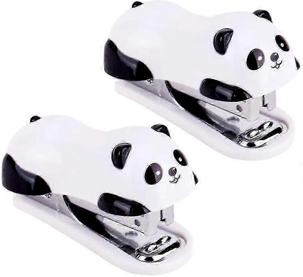 Mini Portable Panda Bureau Agrafeuse Portable Manuel Agrafeuses Mignon Panda Dessin Animé-YUHAO