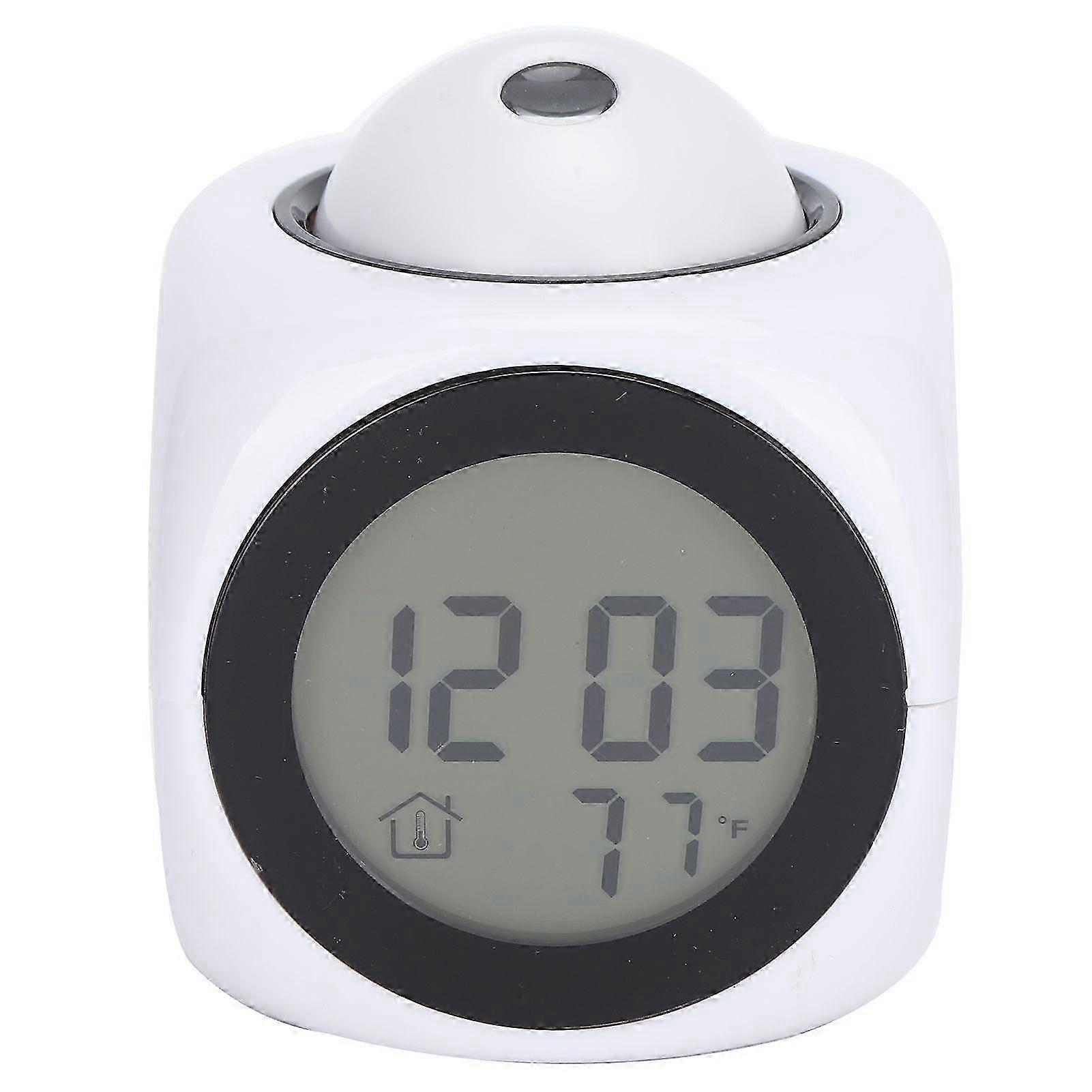 LCD Clock Backlight Voice Timekeeping Light Decoration Silent Snooze Alarm Clock White