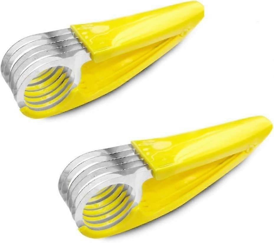 Set Of 2 Banana Slicer Food Grade Stainless Steel Banana Cutter With Large Ergonomic Handle For Banana