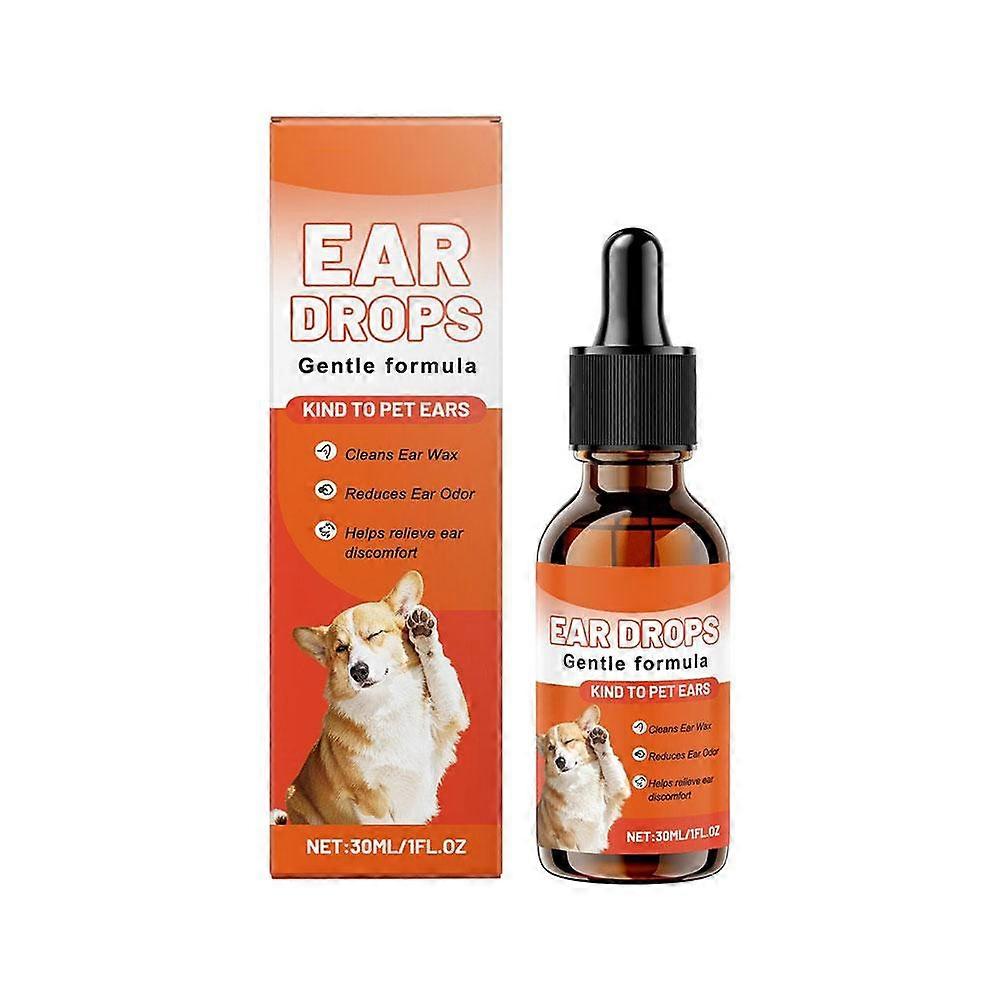 Gentle 30ml Dog Ear Drops for Regular Cleaning and Care with 1,2-Hexanediol Formula