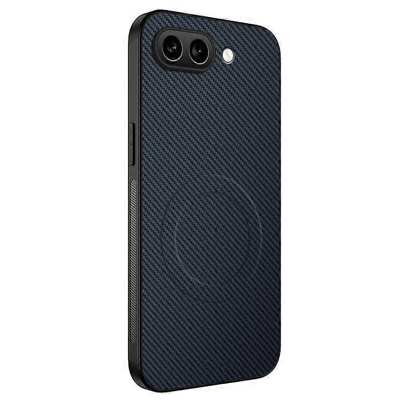 For Google Pixel 9a Case Compatible with MagSafe WANLONFENG TQ Series Carbon Fiber Texture PC TPU Ph
