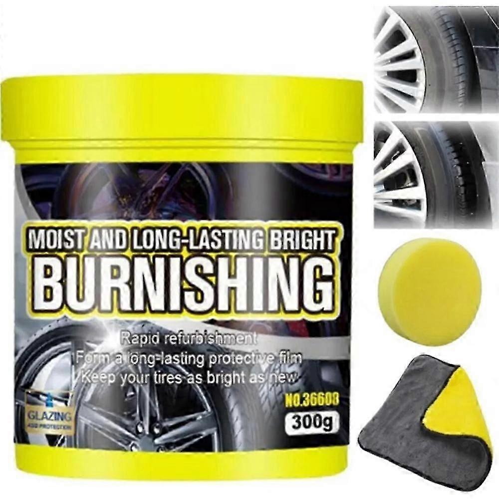 Non-Greasy Tire Maintenance and Coating Paste with Cloth and Sponge for Easy Application and Shine
