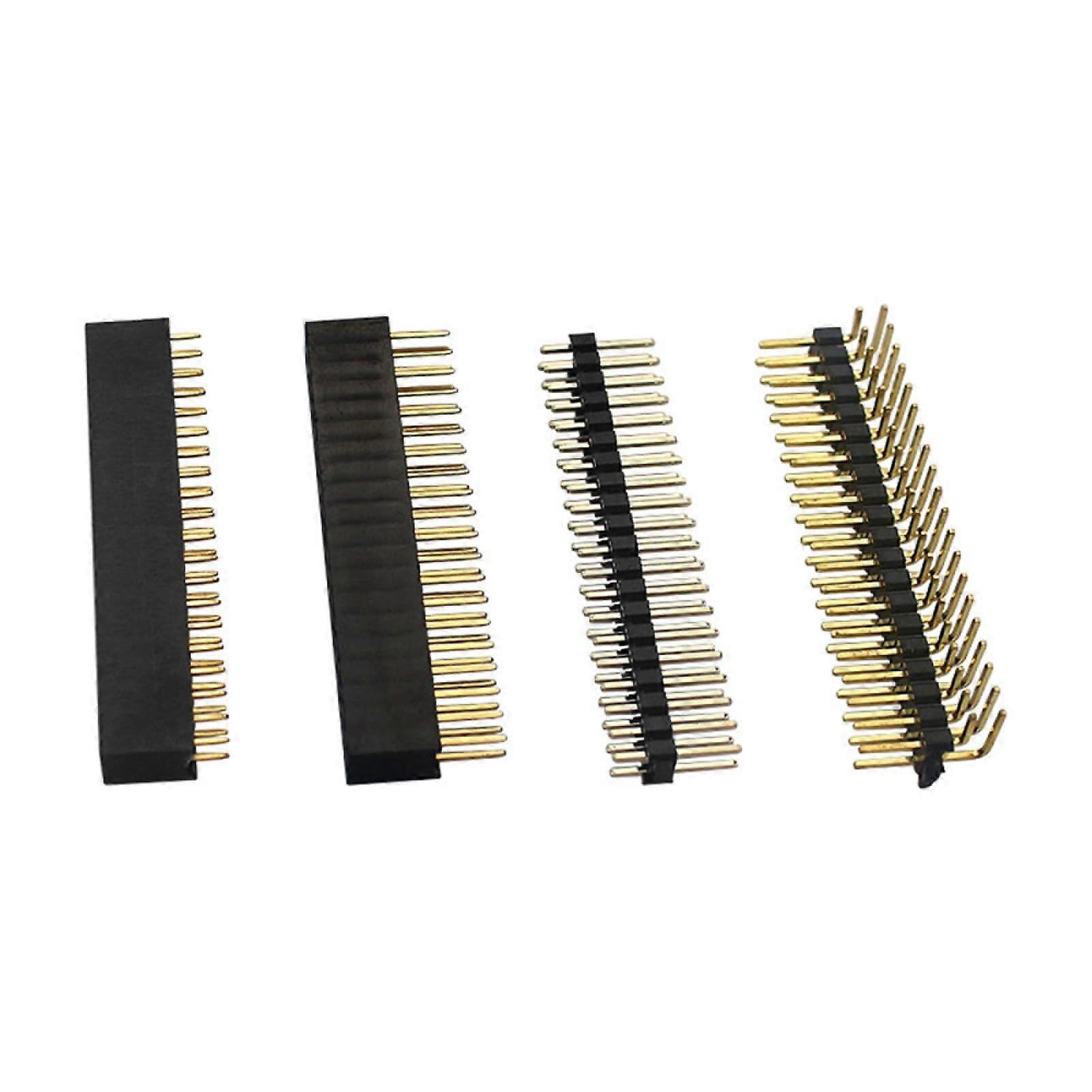 Dual Male Header 4 Pcs 2x20 Pin Row Straight Dual Row Connector Pin Header 40Pin GPIO for Raspberry Pi Zero/Zero W