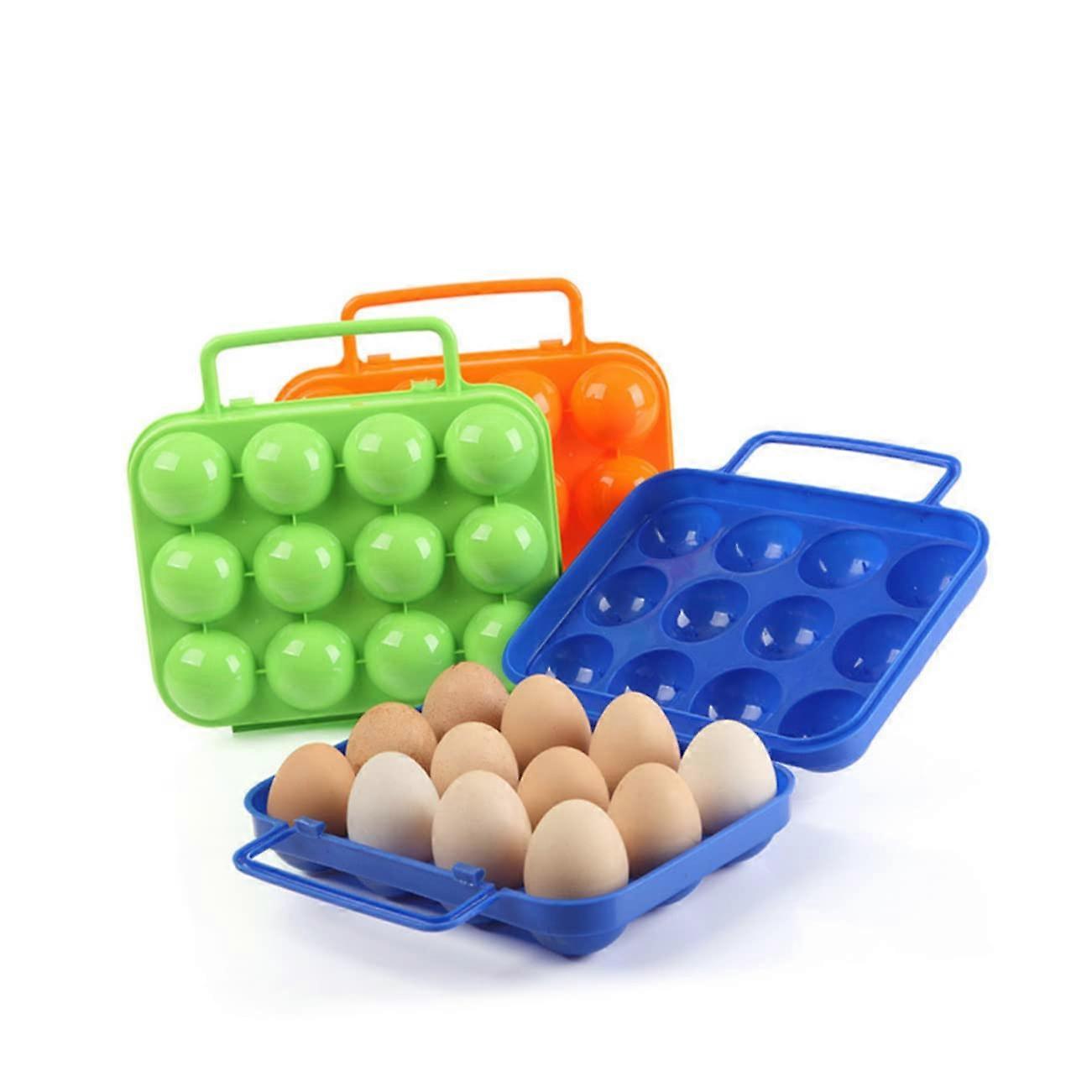 Portable Egg Carrier Plastic Storage Box For Kitchen Camping Fridge Stackable Lightweight Compact