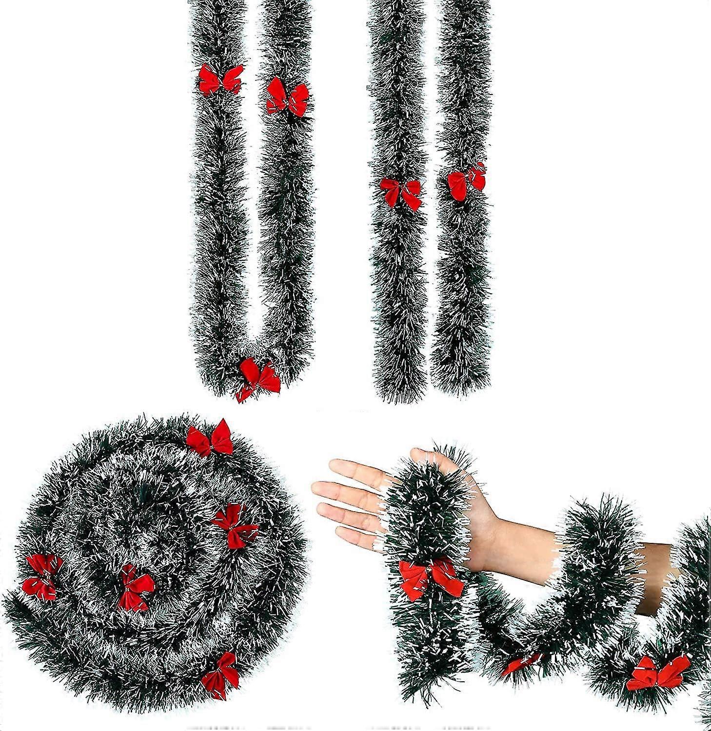 2 Pieces Christmas Wreath 2m Artificial Pine Tree Garland