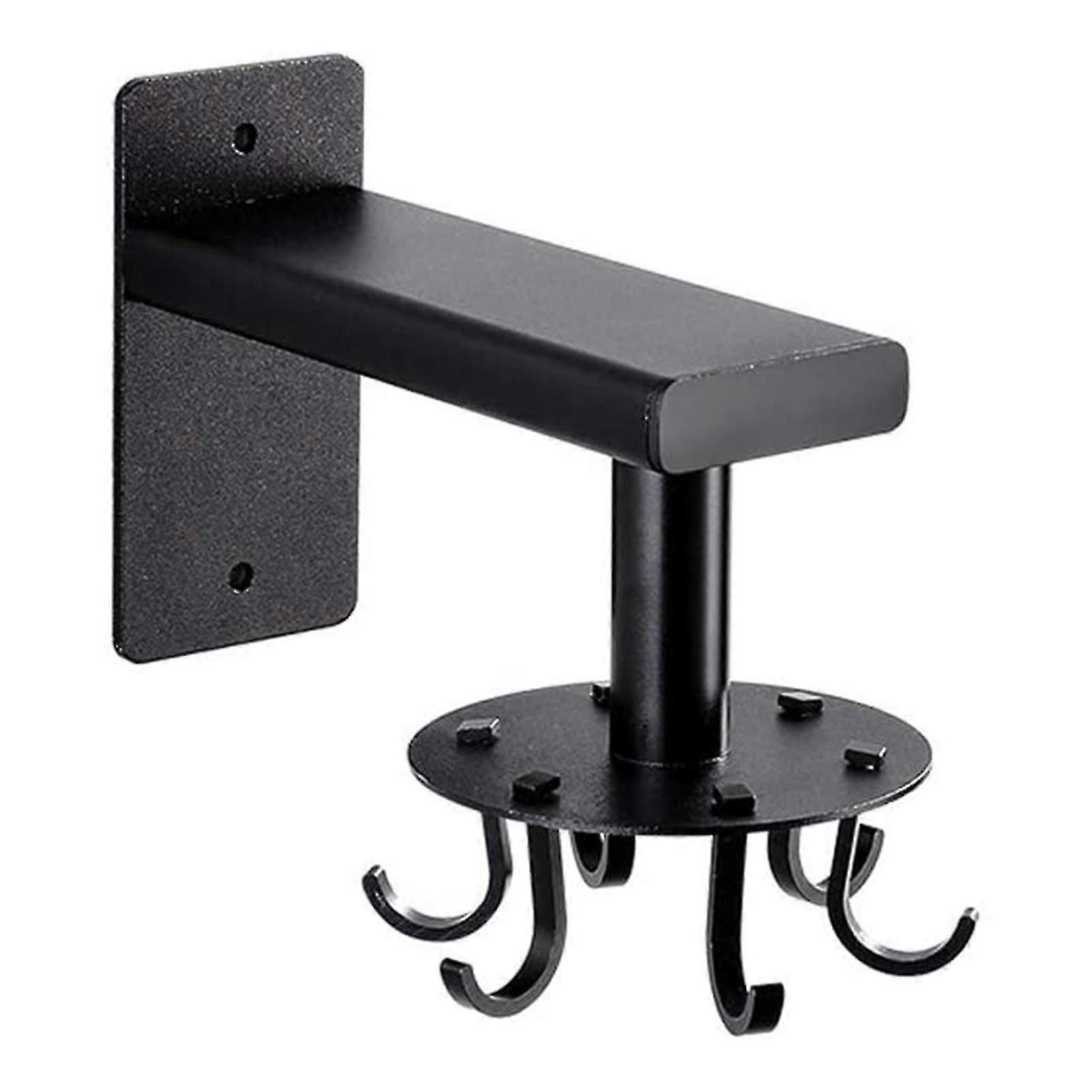 Wall Mounted Kitchen Sliding Rail Rotatable Hooks Space Aluminum Organizational Rack With 6 Hooks