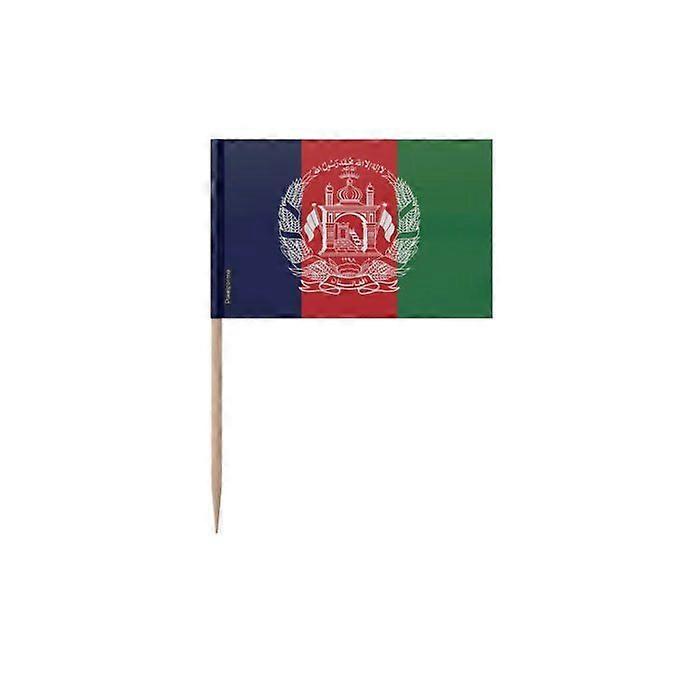 Toothpicks Afghanistan Flag - 6.5 cm - 100 pieces - Adhesive plastic - Bamboo sticks - Pixelforma