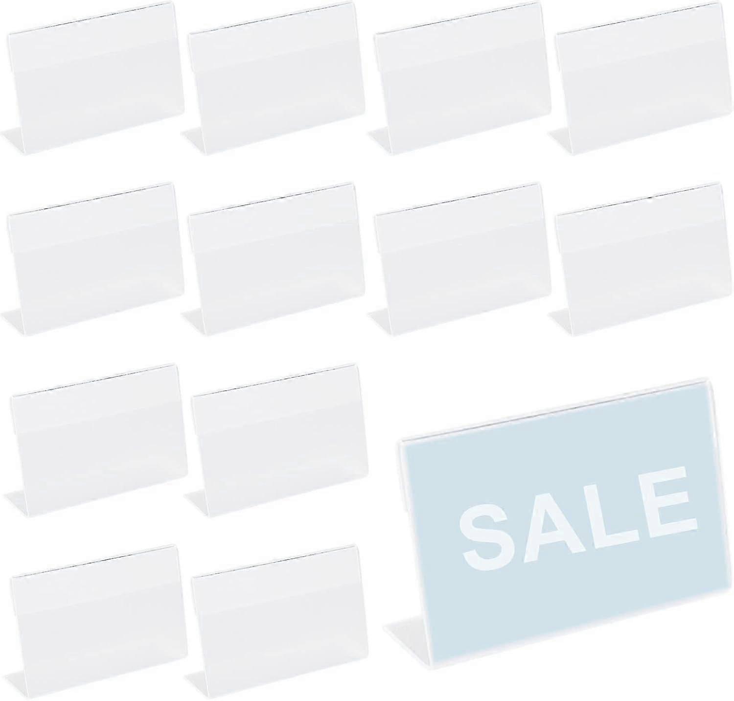 30pcs Price Display Holder L Shape Clear Acrylic Price Card Tag Acrylic Sign Display Holder Display Stands Small Price Name Card Tag for Shopping Mall