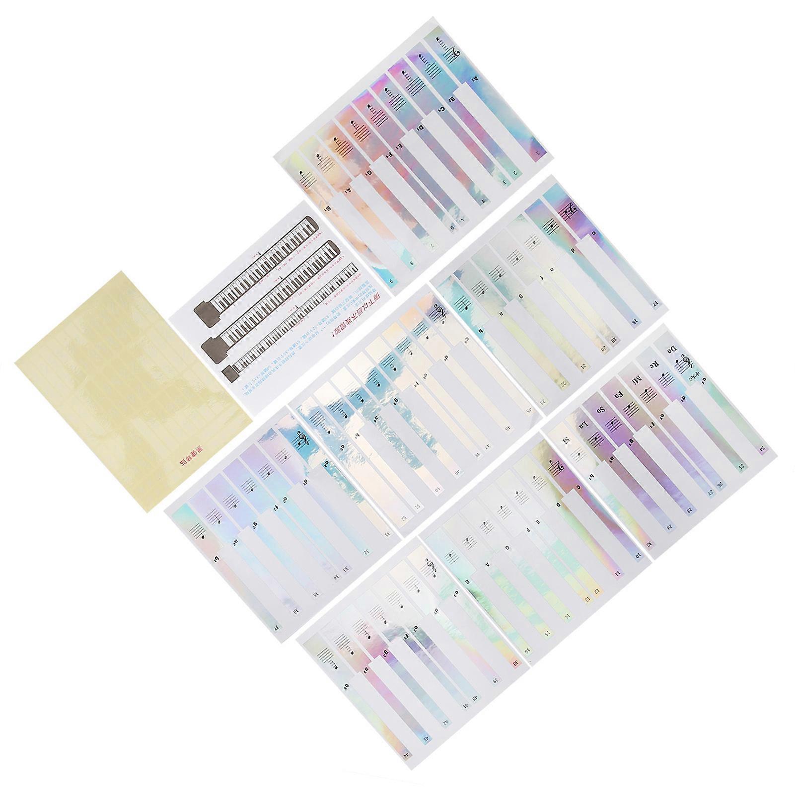 Piano Sticker 88 Key Staff Gradient Electronic Organ Notes Button Decoration StickerGradient
