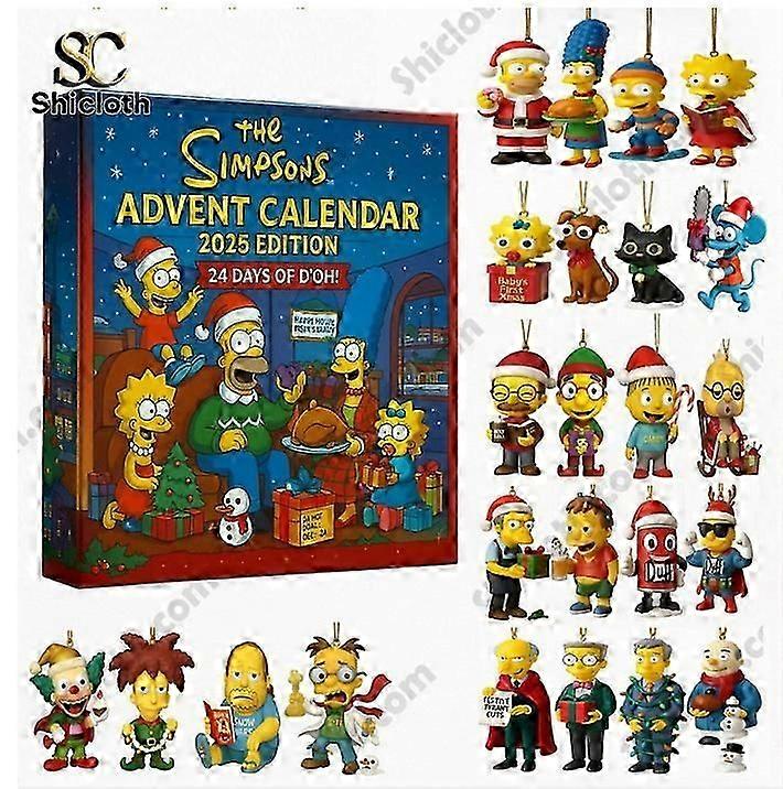 The Simpsons Advent Holiday Countdown Blind Box Christmas Tree Decoration Acrylic Pendant