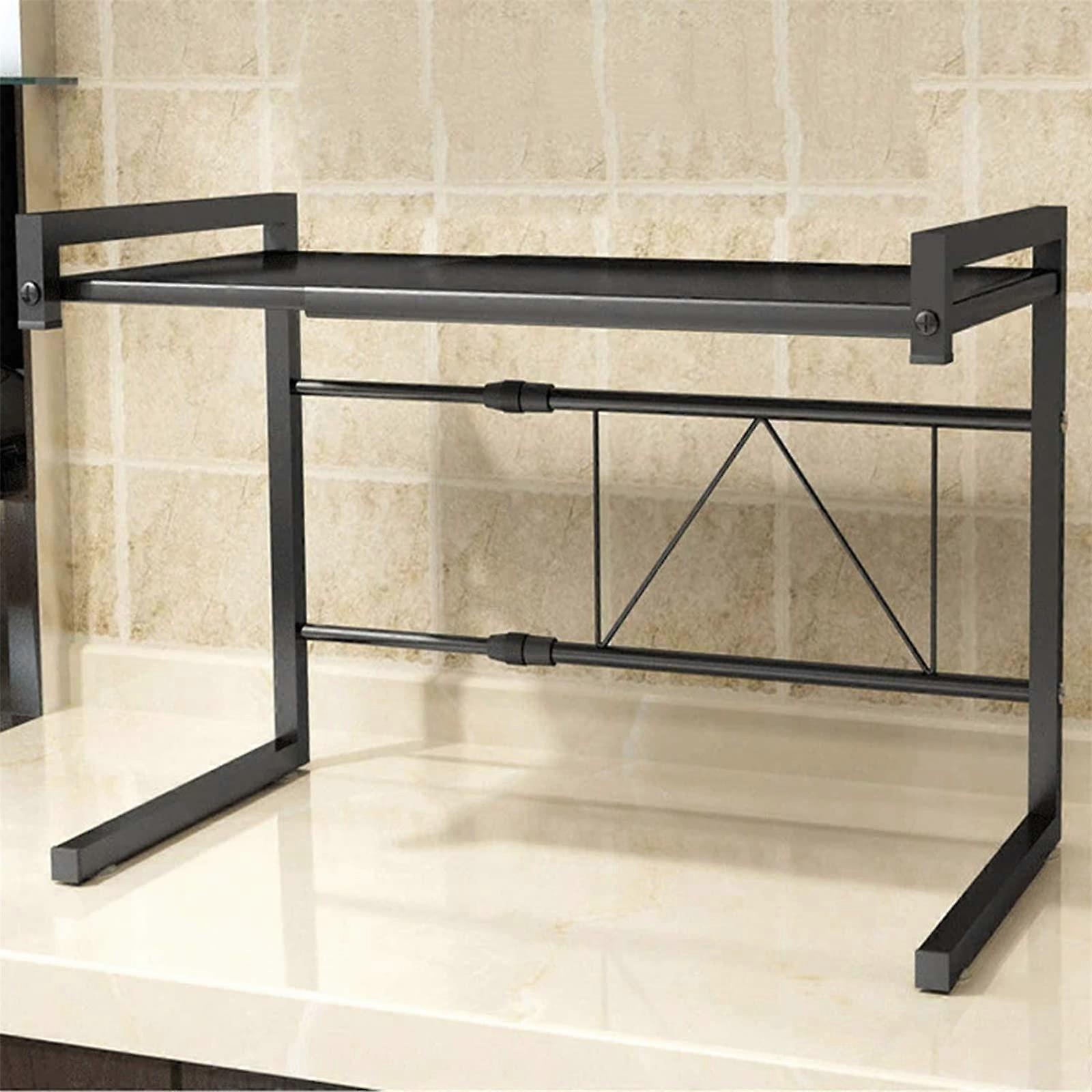 Microwave Oven Rack Retractable, 2Tier Expandable Microwave Shelf, Adjustable Kitchen Countertop Organizer