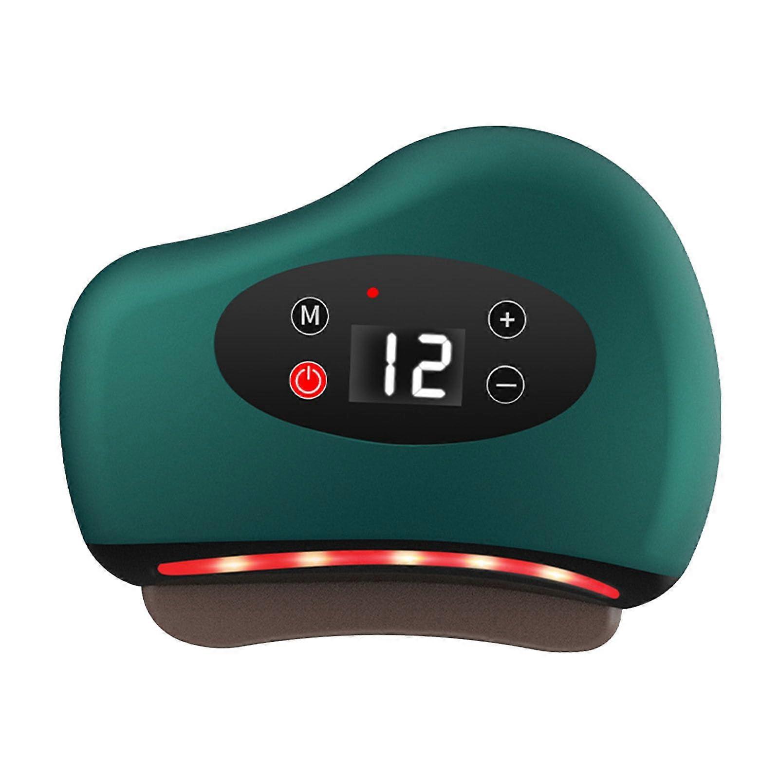 Electric Heated Scraping Instrument USB Vibration Bianstone Massager Green