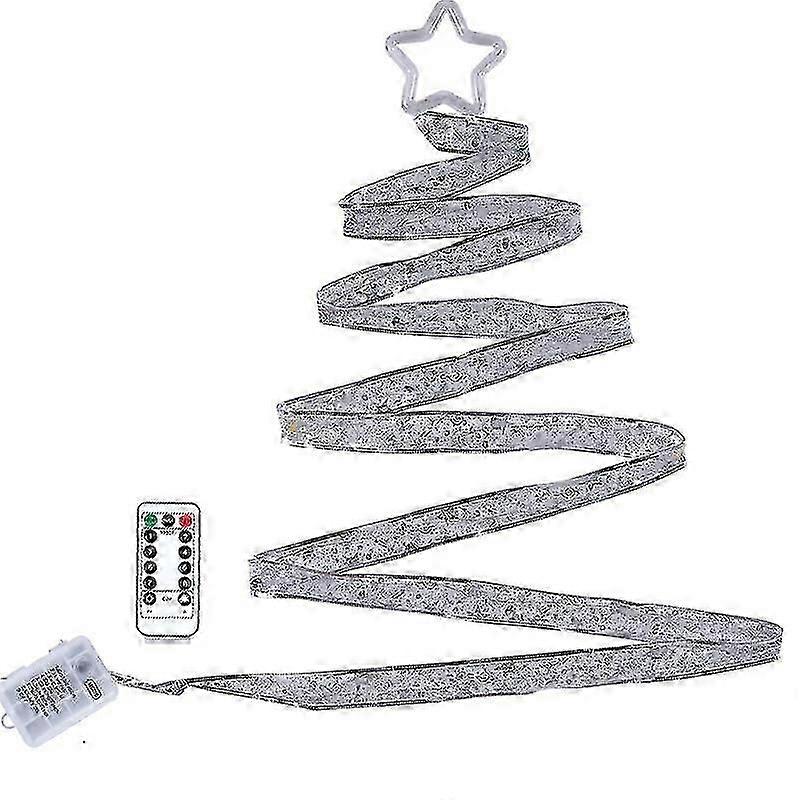 Christmas Fairy Ribbon Lights, Christmas String Lights With Battery Box - Indoor And Outdoor String Lights