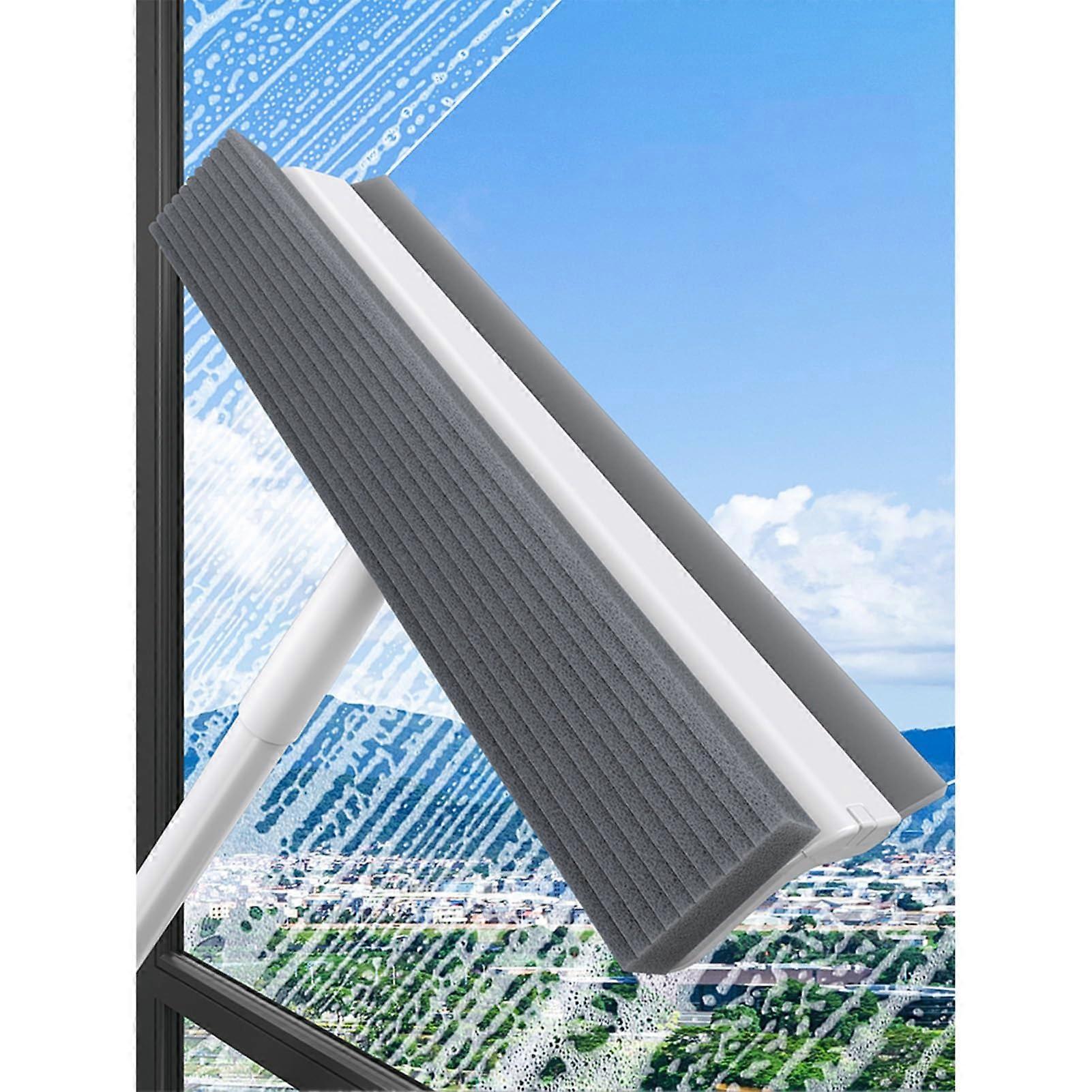 Window Cleaning Equipment MultiSurface 2In1 Window Cleaner Silicone Squeegee Kit Large Sponge Scrubber