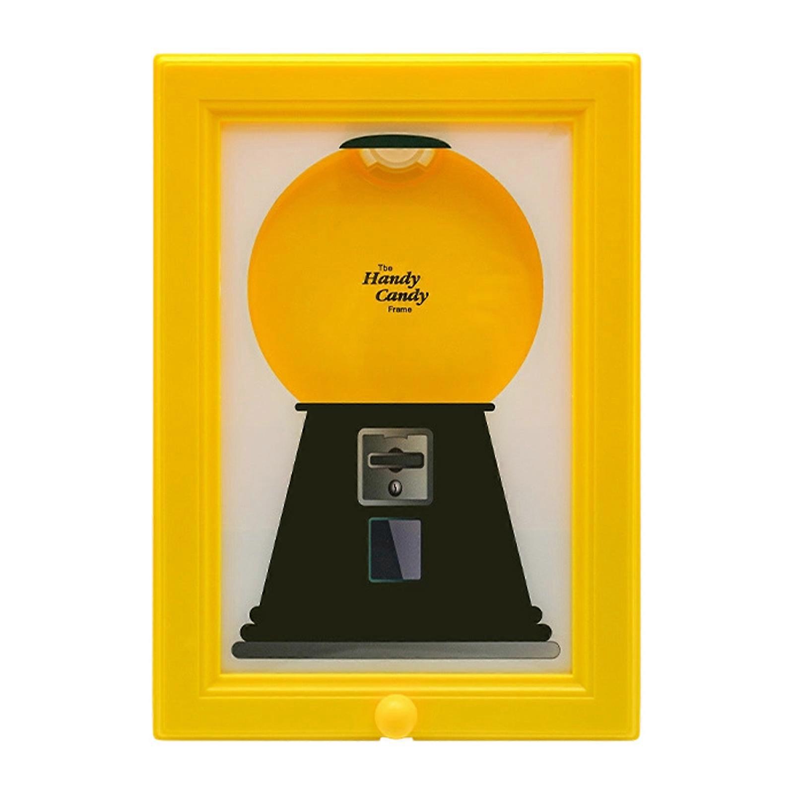 Wall Candy Dispenser With Quick Access Mechanism Decorative Storage Frame For Nut Snacks Parties Office Decoration  Yellow