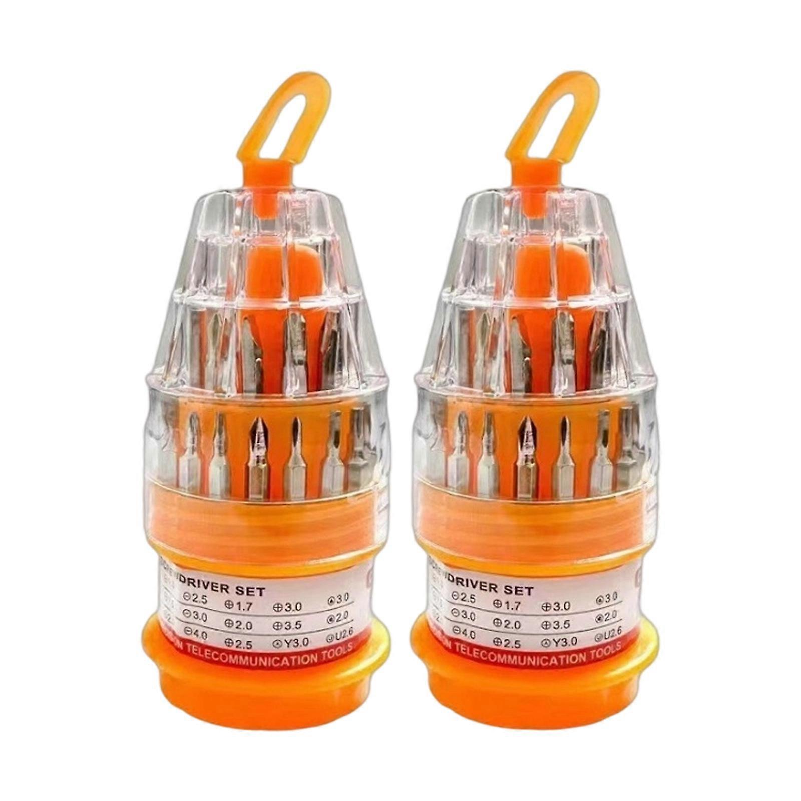 31 in 1 Multiple Function Screwdriver Set Ergonomic Handle Permanent Steel Divisions for Electronics Repair Equipment Dense Storage Case Multicolor