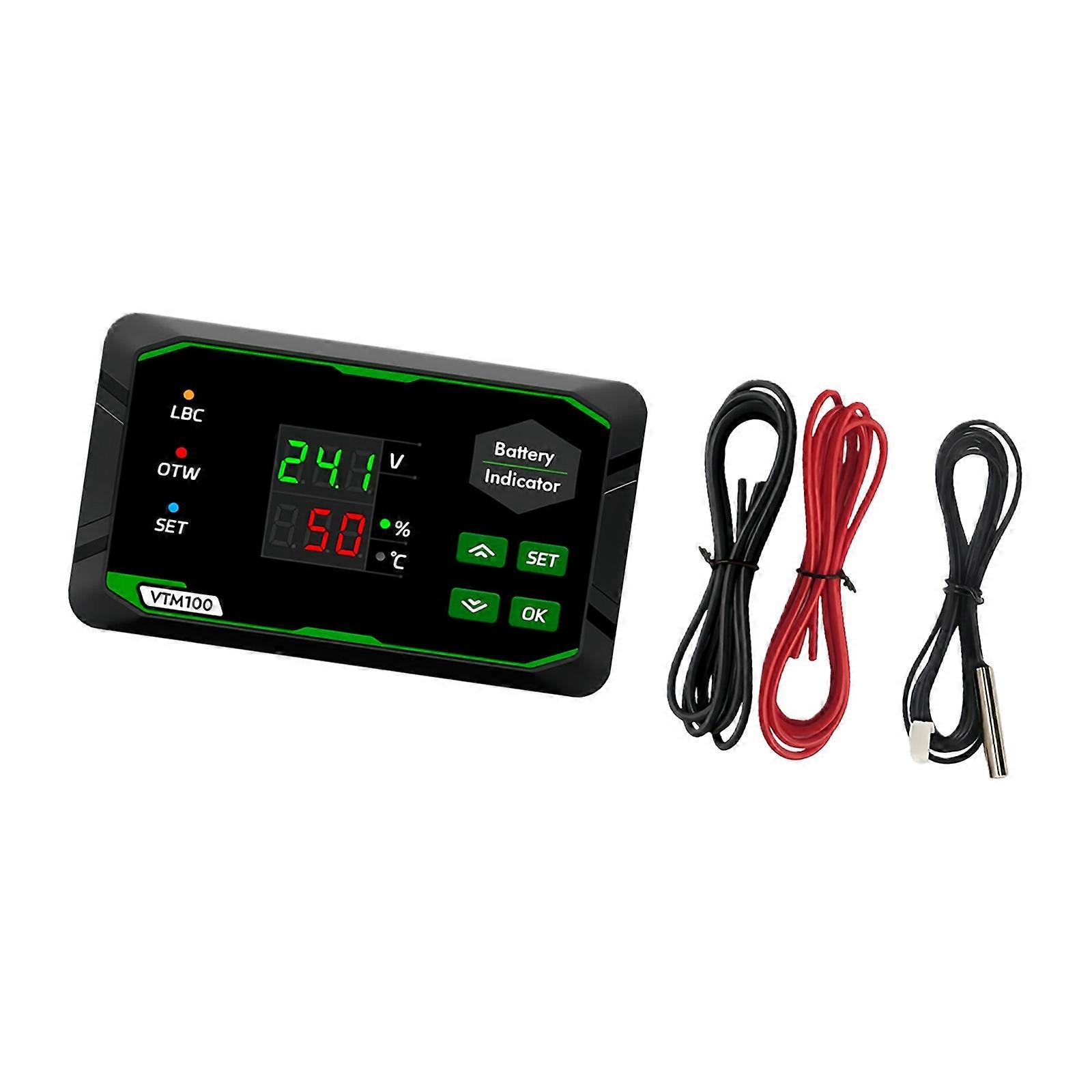 Double Interfaces Battery Voltage Tester For Lithium Iron Phosphate Battery Packs Precisions 7-100V Voltage Meter Gauge Multicolor