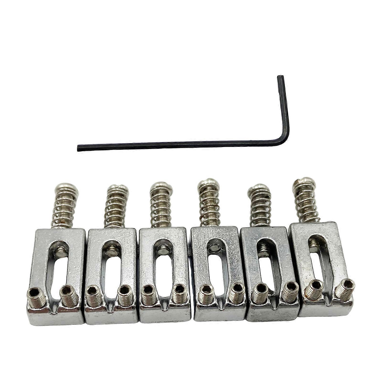 Universal Fit Alloy Guitar Bridge Saddles Ensuring Accurate Intonation And Robust String Support  Silver