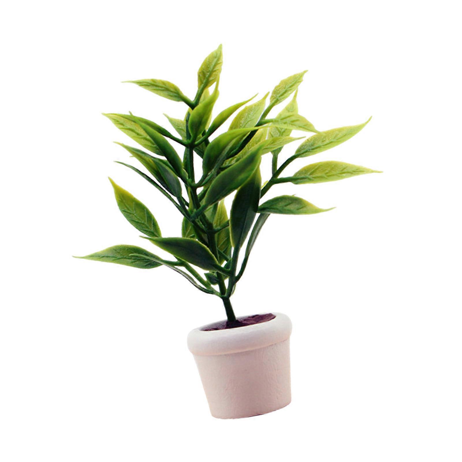 Tiny Decorative Flowerpot For Doll House Scenes Strong Safe Friendly PVC Component  White