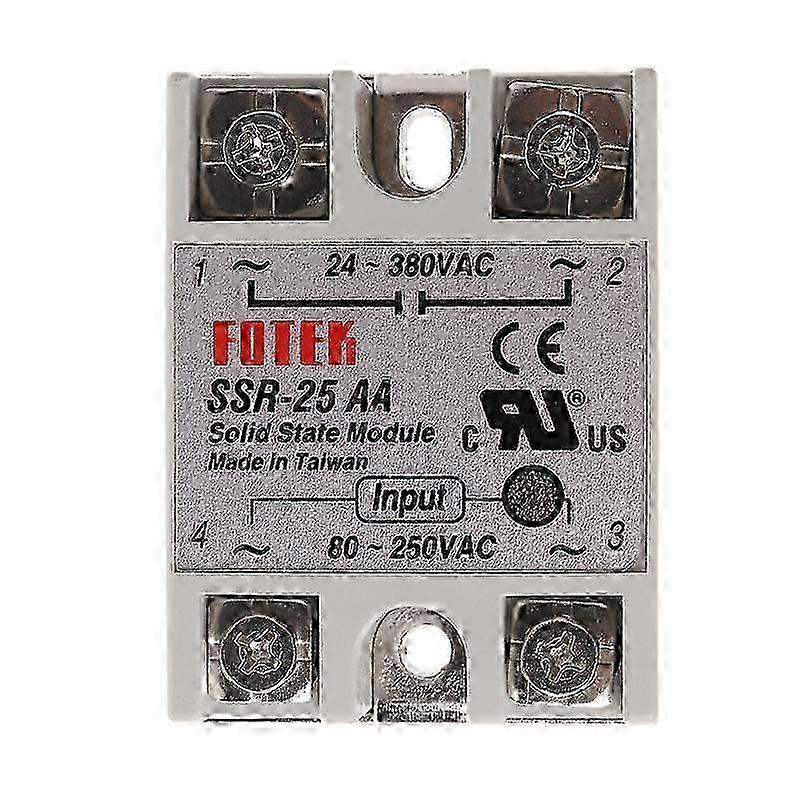 Solid State Relay Module SSR-25 AA 25A 250V 80-250V AC Input 24-380V AC Output