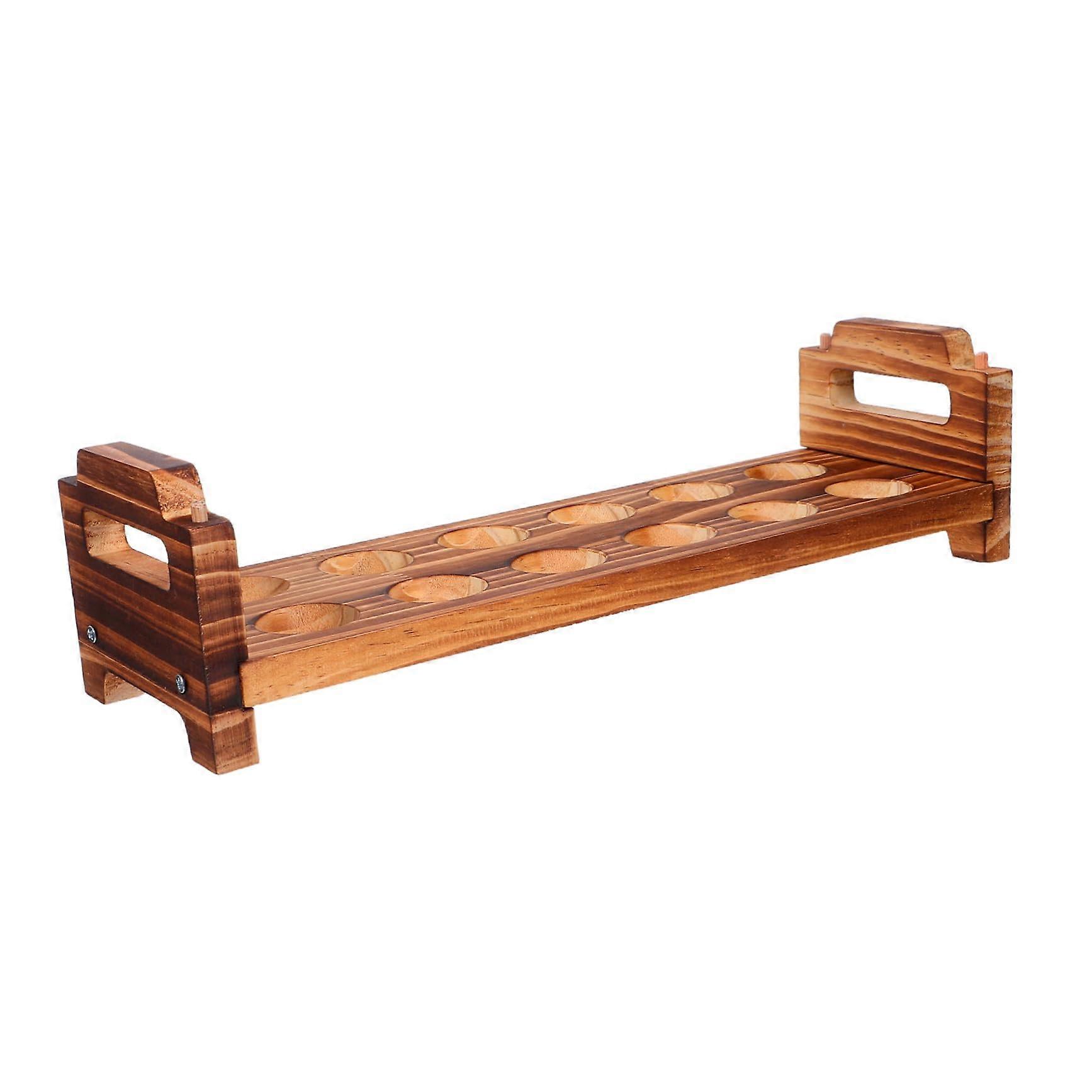 Wooden Egg Holder Rack with Handles, Stackable Farmhouse Egg Storage Tray for Kitchen Countertop