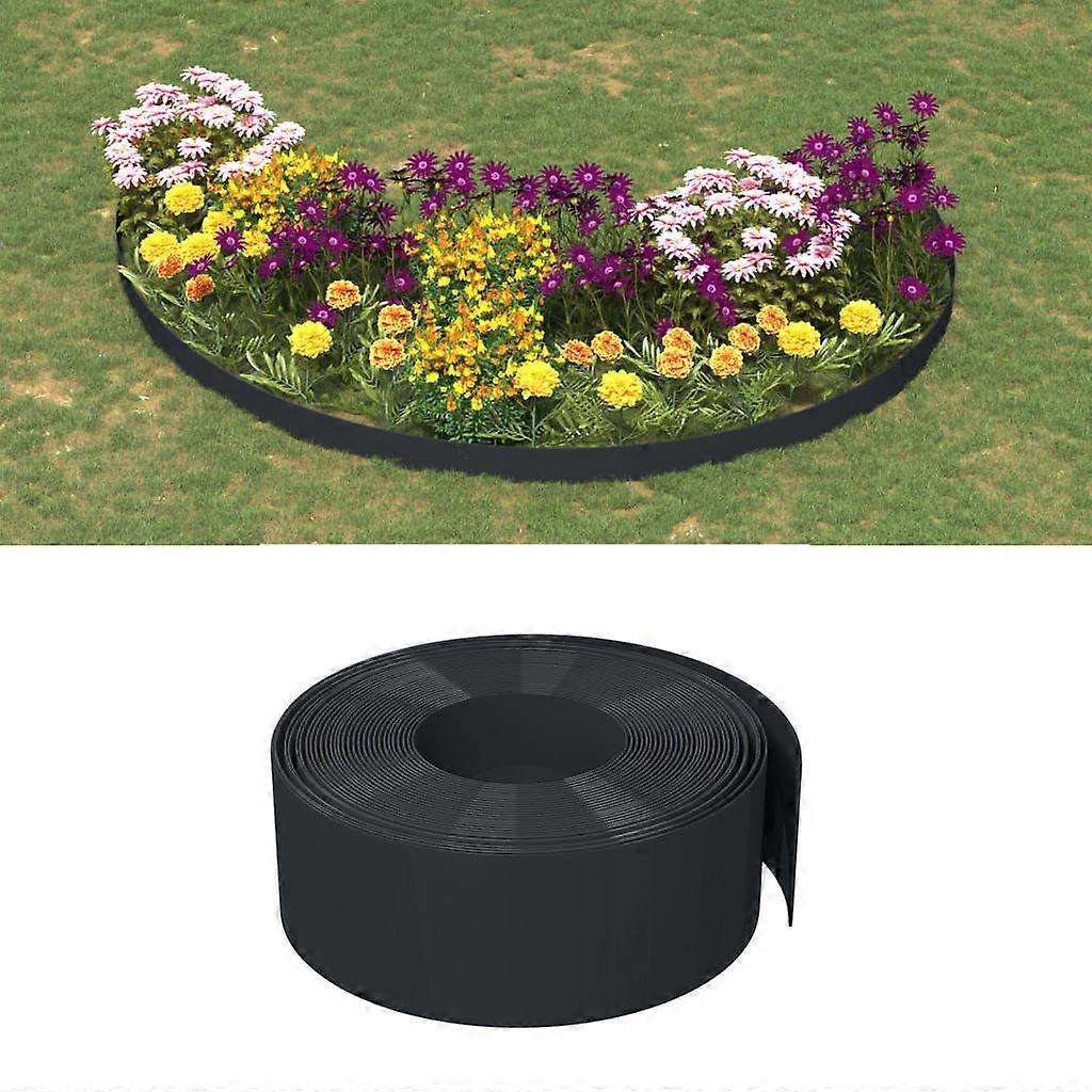 Lawn edging 3 pcs. Black 10 m 20 cm Polyethylene