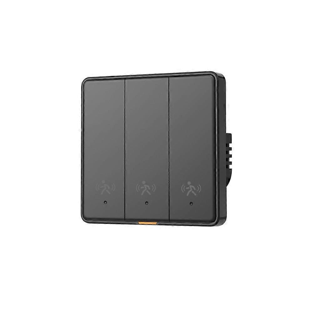 Tuya Smart WIFI Light Switch with 5M Radar Human Motion Detection Alarm Sensor No Need Neutral Wire Switch 3Gang