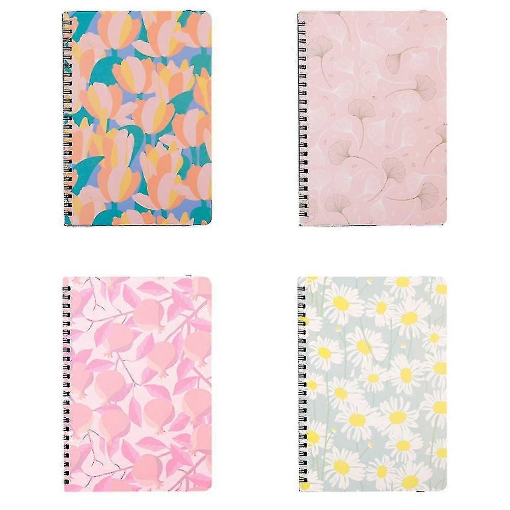 Notebooks, 4 Pcs A5 Spiral Coil Notebook 80 Sheets (160 Pages) for Work Office School