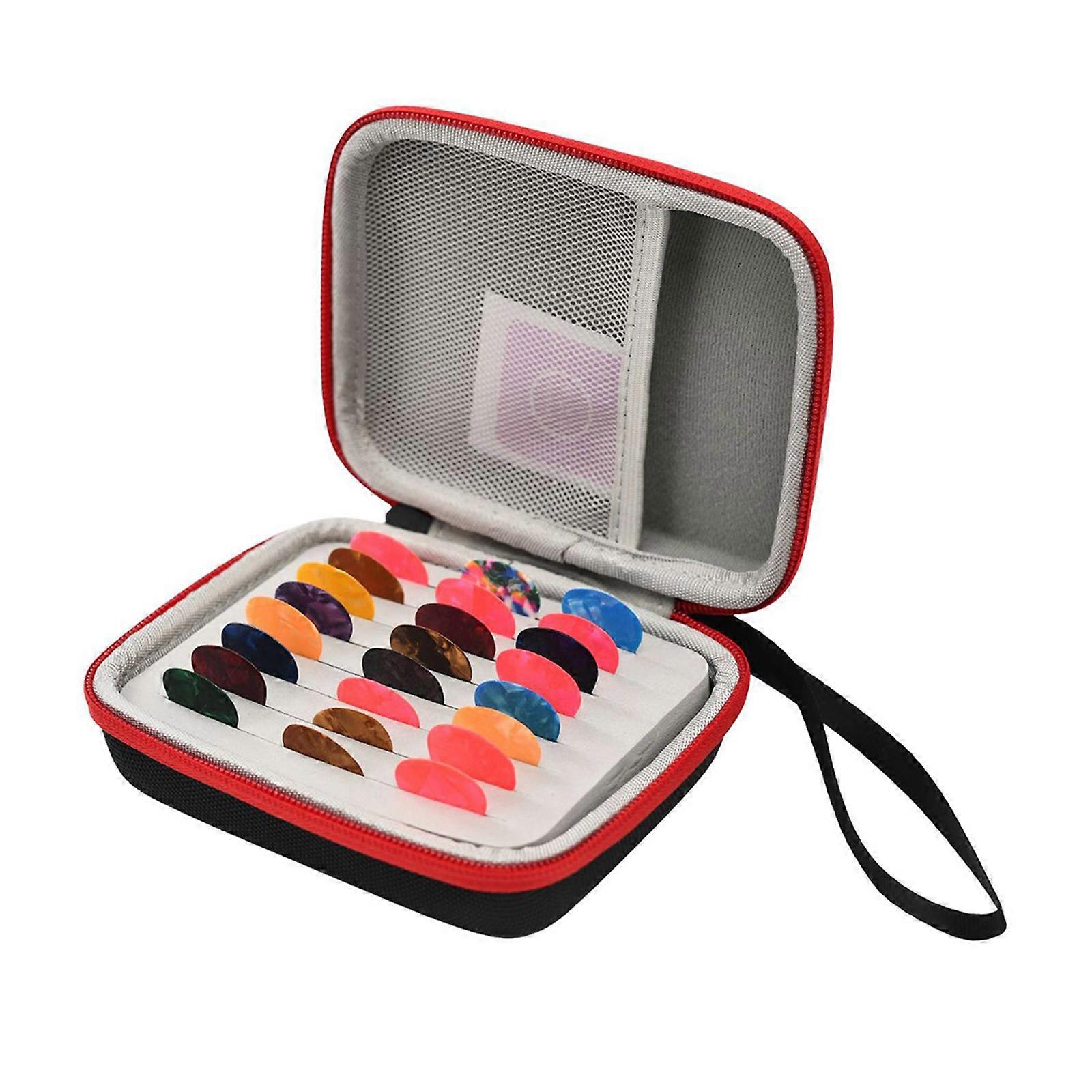 Convenient and Reliable Guitar Pick Pack Holder Storage Oragnizer Case Suitable for Various Music Styles  Red
