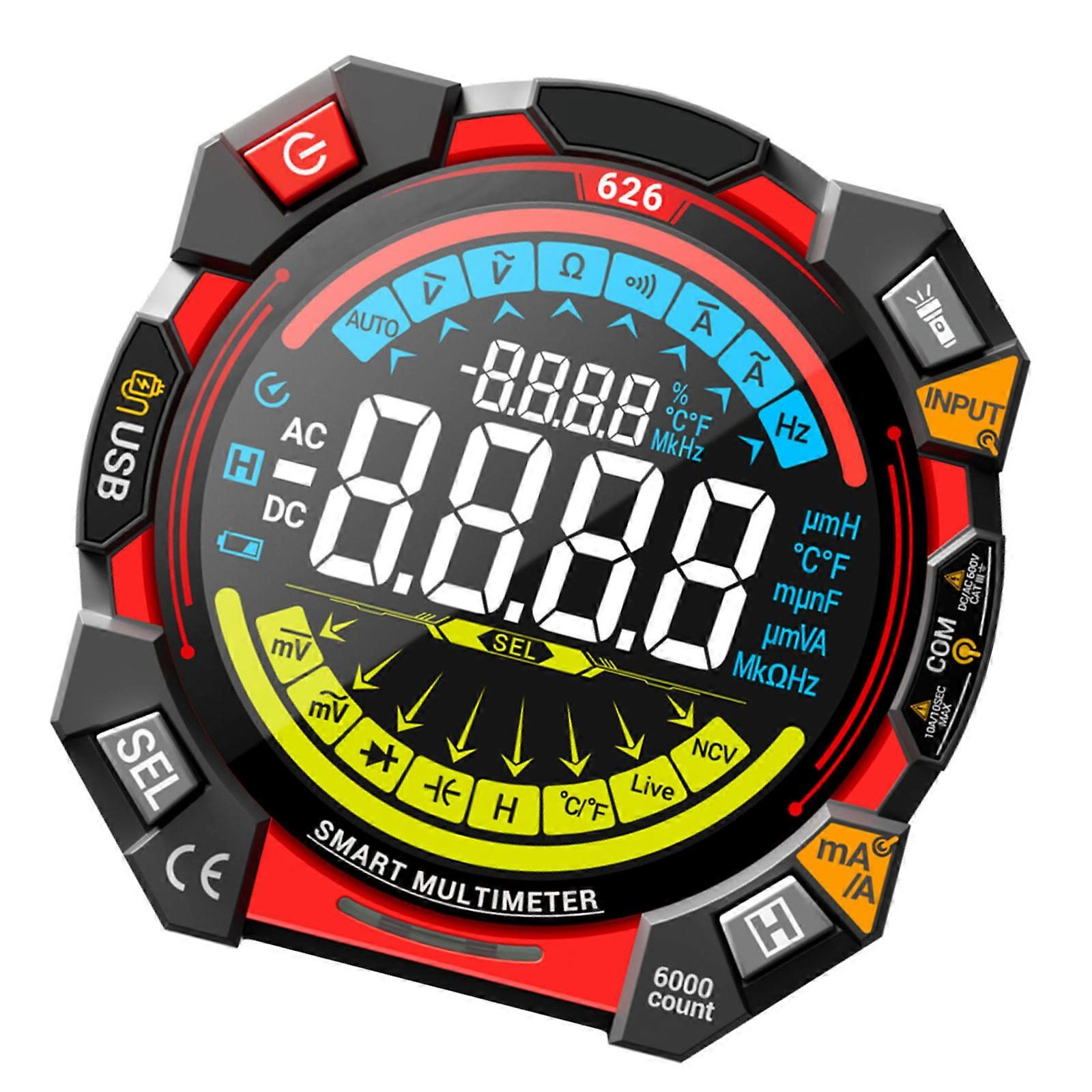 Handheld Digital Multimeter Digital Backlights Ammeter Voltmeter Ohm Voltages Tester Meter for Electrican Multicolor