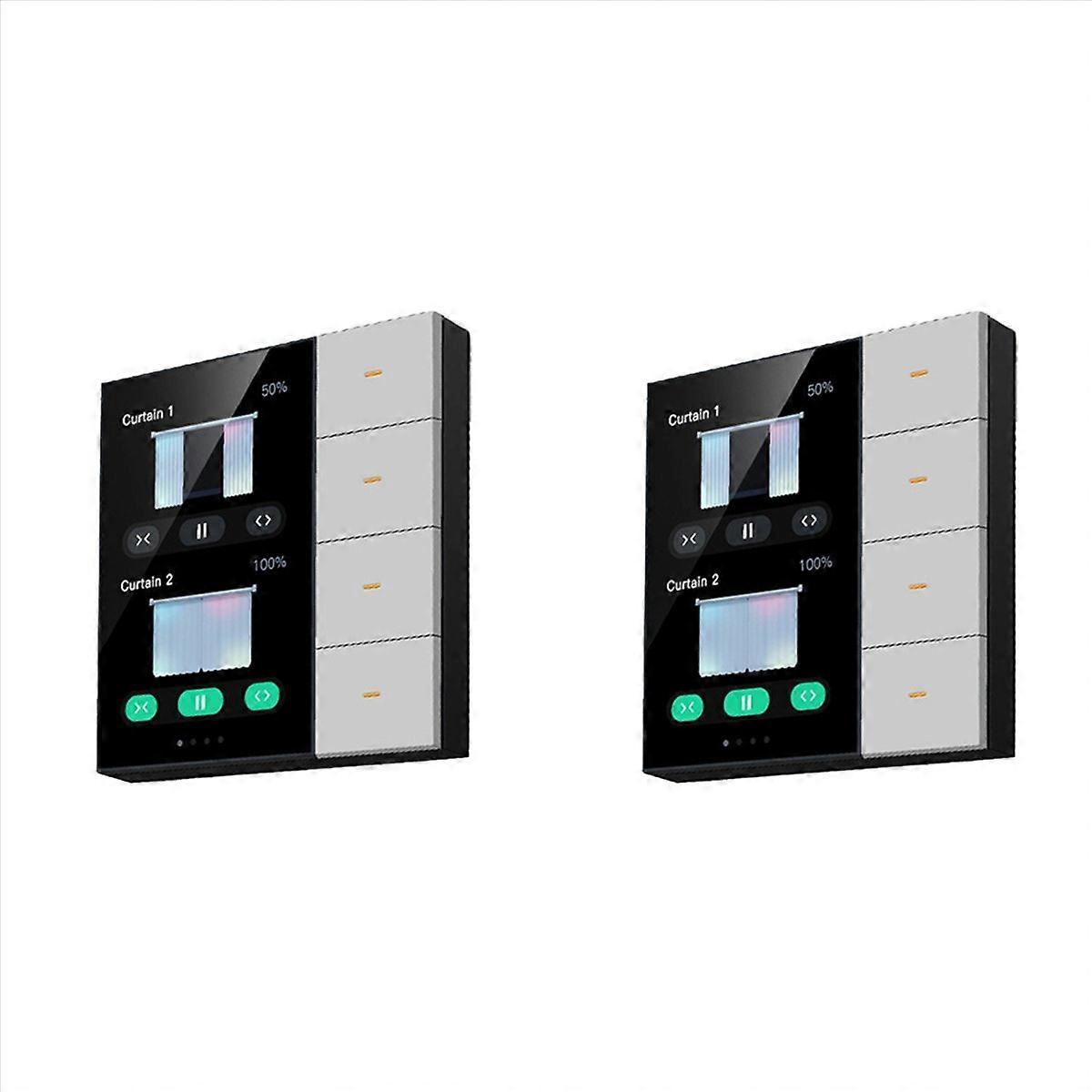 2 Set 3.5 Inch Wall Switch Touch Screen 4 Groups Switch 8-Way Scene Radar Sensor Dimming Switch Curt