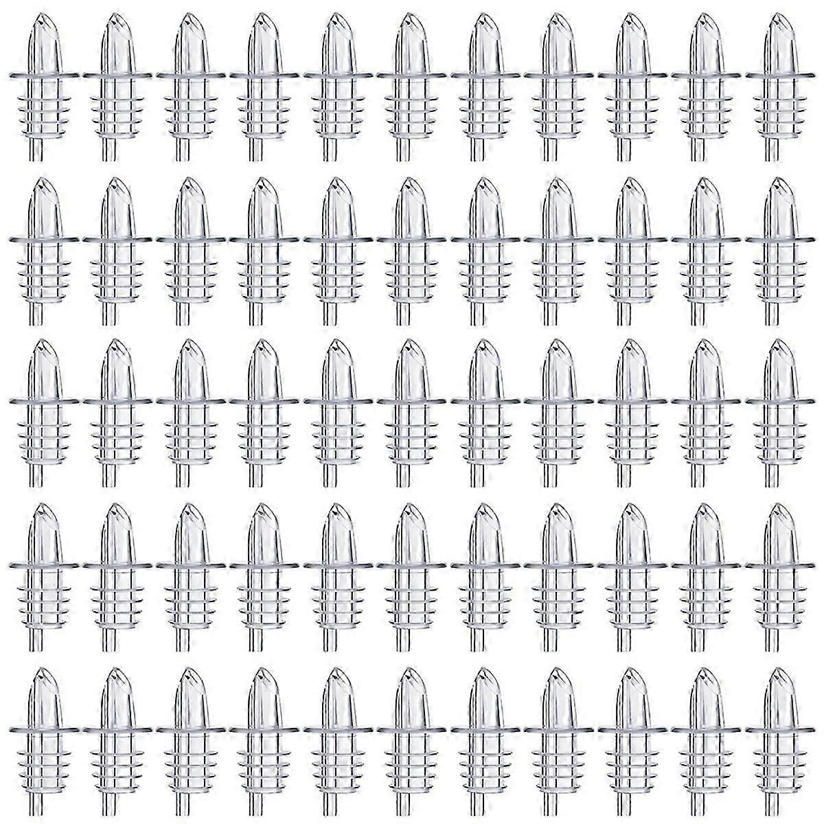 Lot de 100 becs verseurs noirs pour bouteilles d'alcool, en plastique, pour un dosage précis et régulier.