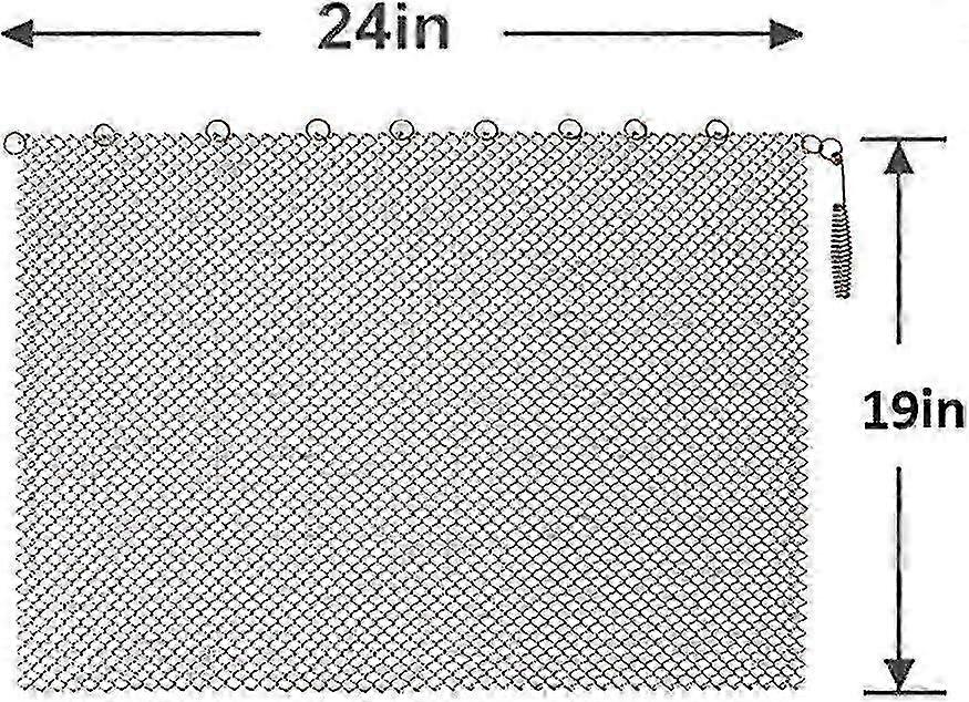 Fireplace Protective Curtain Set, 2-Piece Mesh Screen Replacement for Standard 24x19 Inch Hearth Openings
