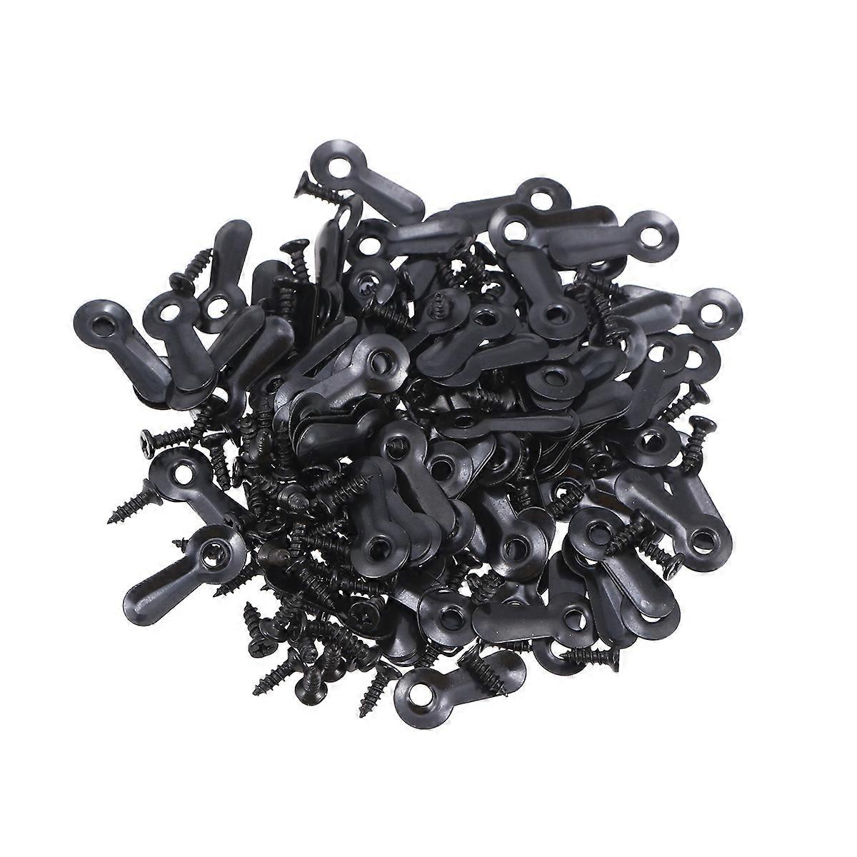 Frame Hanging Kit Wall Mounting For Frames Black Metal 100Pcs
