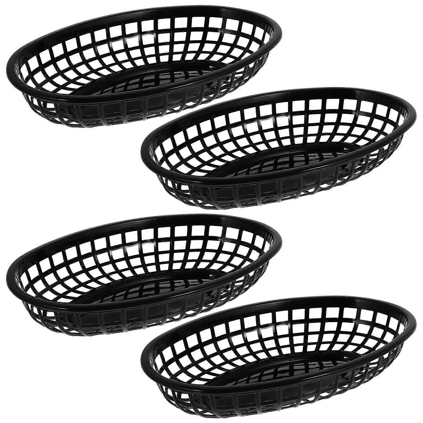 Plastic Fruit Baskets for Storage Use 28Pcs Black Plastic Snack Trays