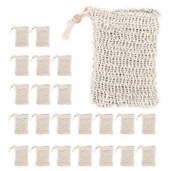 20 Pack Soap Exfoliating Bag,Soap Saver Made Sisal Mesh Soap Bag Bar Soap Bag with Drawstring for B