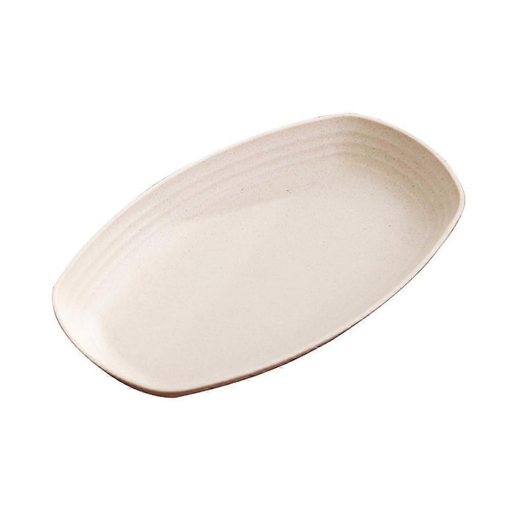 Wheat Straw Serving Platter Rectangular AntiFall Tray with Smooth Edges for Parties and Outdoor Use