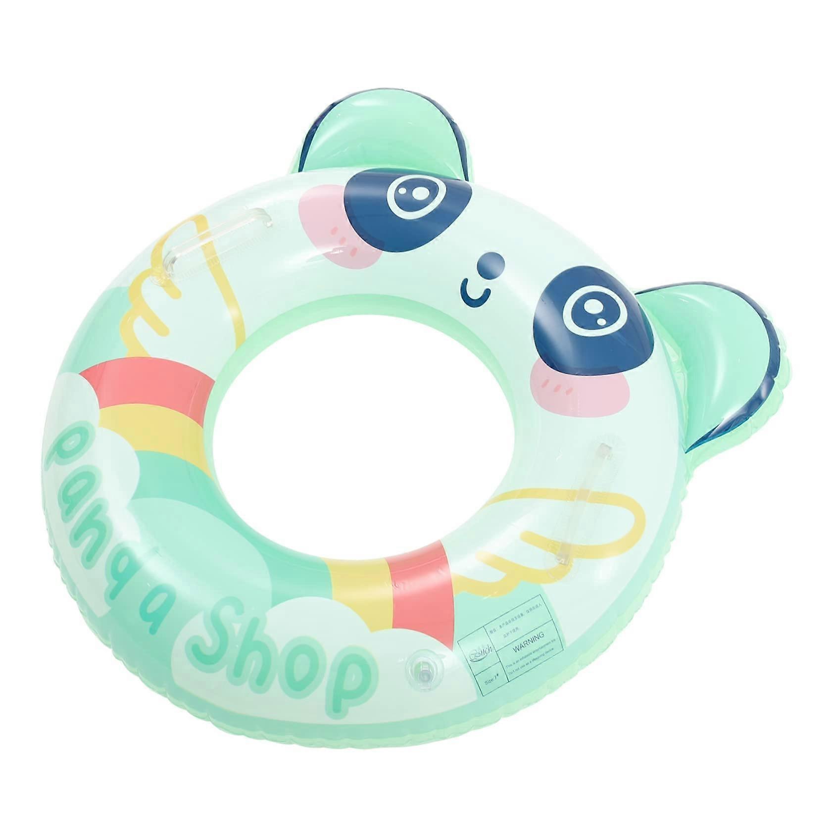 Cartoon Panda Inflatable Swim Ring with Handles PVC Swimming Pool Float for Beach and Pool Parties