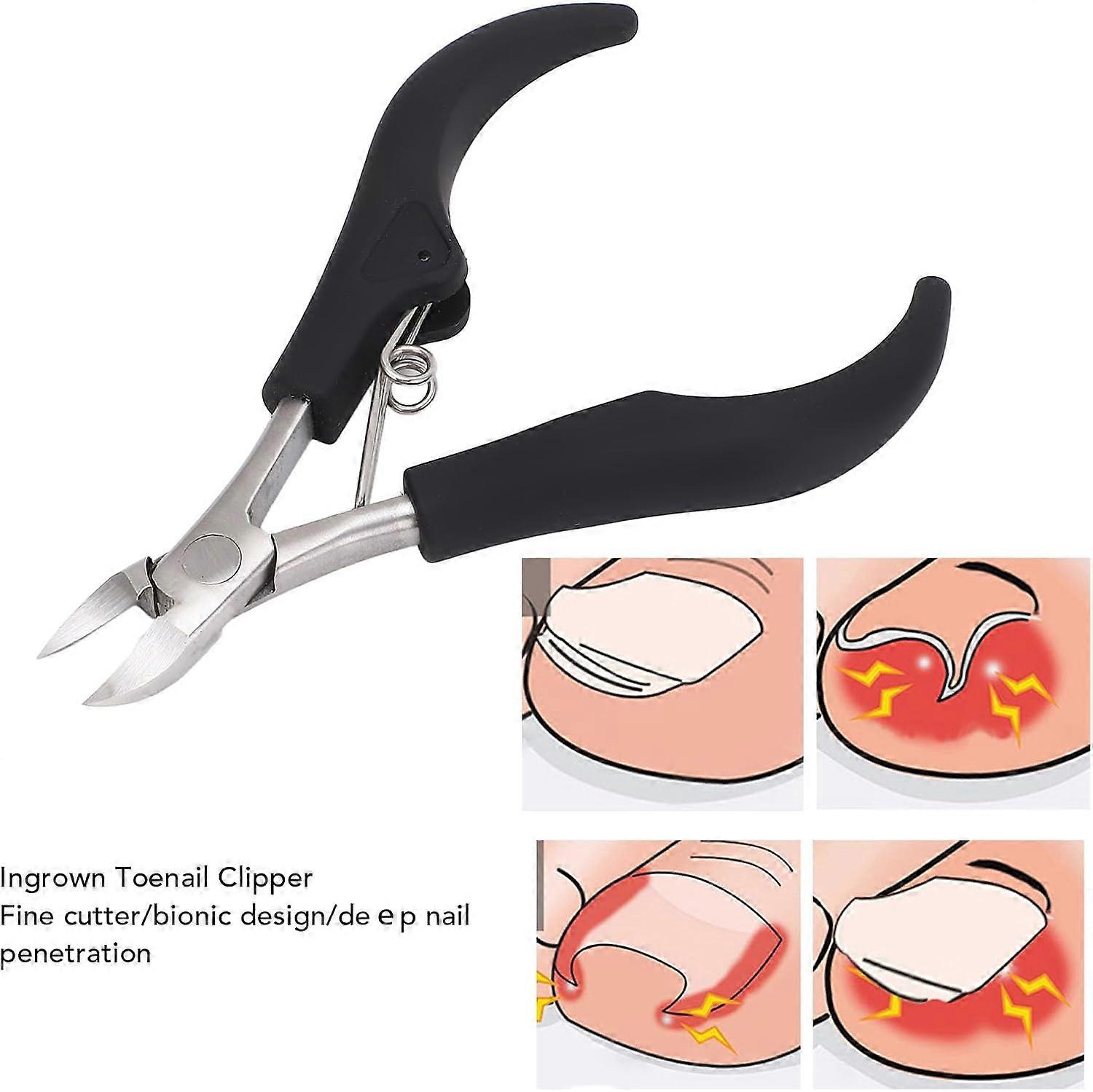 Professional Ingrown Toenail Clipper and Cuticle Nipper Stainless Steel with Precision Tips