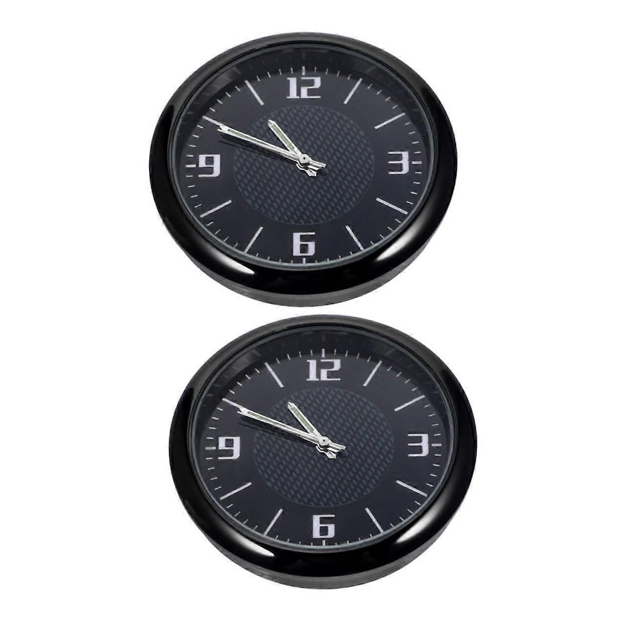 2pcs Waterproof Car Dashboard Clock with Accurate Quartz Timekeeping and Adhesive Mount