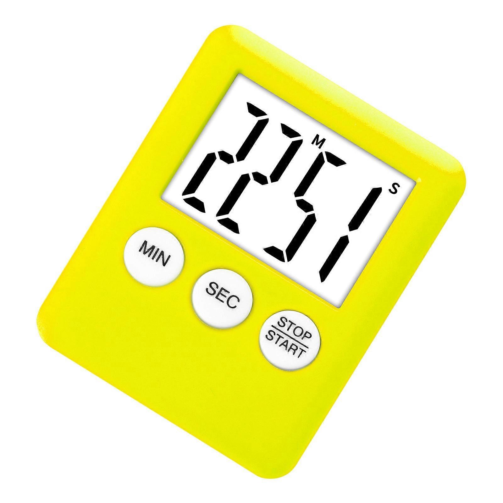 Digital Kitchen Timer Magnetic CountdownUp Cooking Timer Loud Alarm Large Display Classroom Timer for Teachers  Yellow