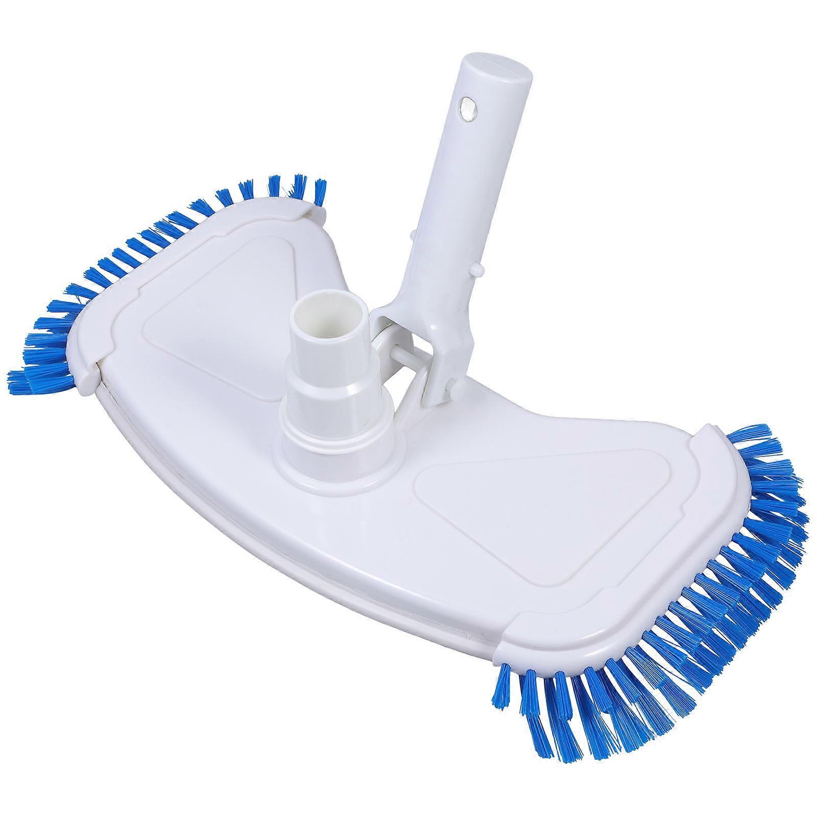 Pool Vacuum Head for Cleaning with Side Brushes 14 Inch White PP Material