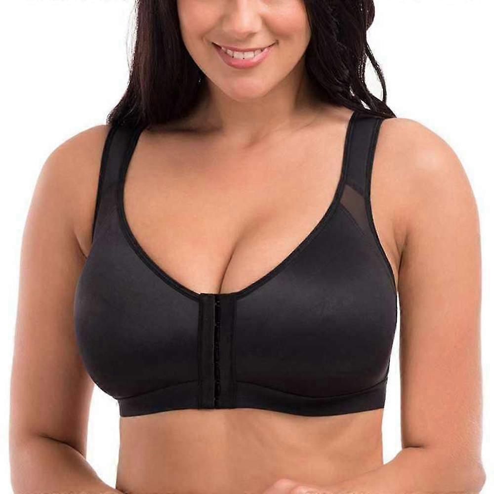 Women's Posture Corrector Bra Wireless Back Support Yoga Front Closure Bra S-5XL