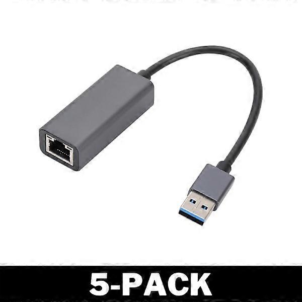 100 Mbps USB to Ethernet Adapter Black - Multipack 5-Pack