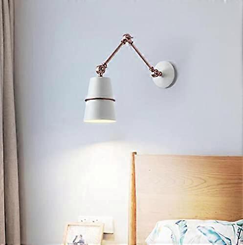 Modern Adjustable Bedside Wall Sconce Retractable Hardwired Indoor Light with Soft Glow