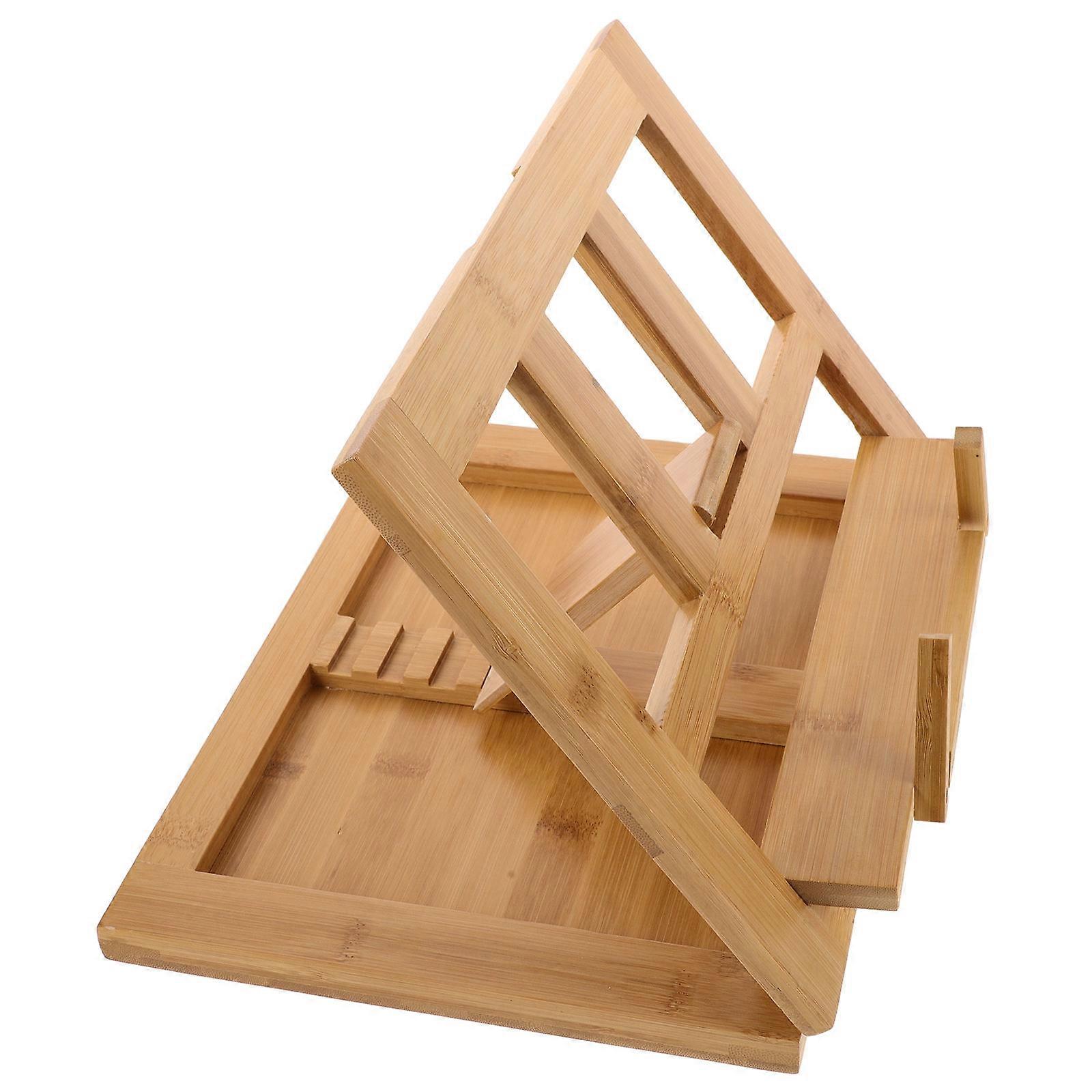 Beige Bamboo Book Holder for Music Document Storage